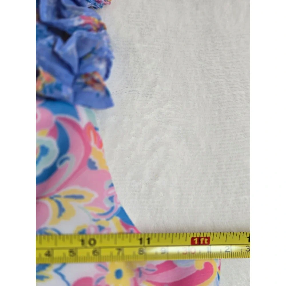 Jona Michelle Girls Tiered Floral Paisley Dress Pink‎ Blue Size 10 Cottagecore